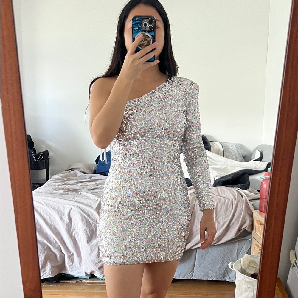One-Shoulder Sequin Dress